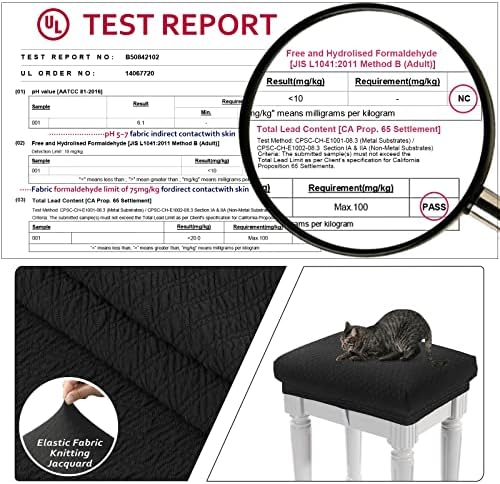 BUYUE 4 Pc Vanity Stool Bench Covers Black