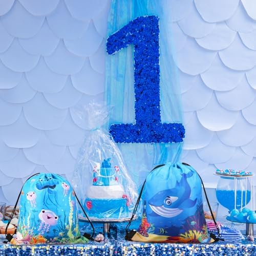 Sanwuta 36 Pcs Ocean Themed Drawstring Party Bags
