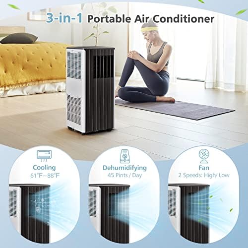 PETSITE 8000 BTU Portable AC Unit with Dehumidifier and Fan