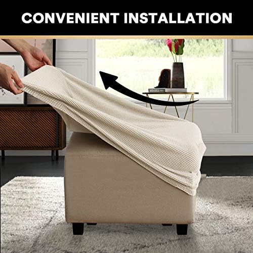 Stretch Ottoman Cover for Living Room Foot Stool