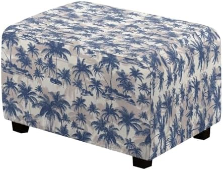 Talayituse Palm Tree Print Ottoman Cover for Rectangle Ottomans