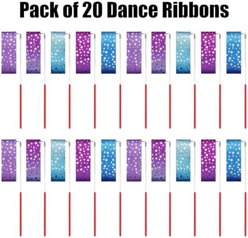AITIME Star Dance Streamers Ribbon Wands 20 Pack
