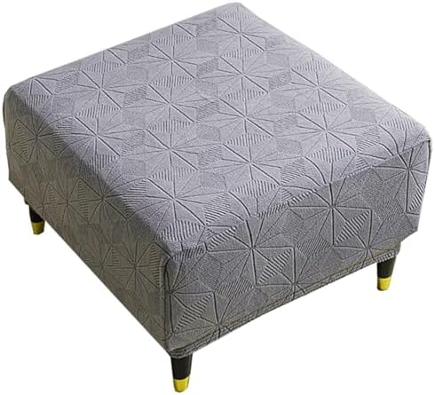 Soft Knitted Jacquard Ottoman Cover Stretch Fit for Large Square Ottoman