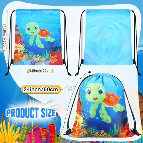 Sanwuta 36 Pcs Ocean Themed Drawstring Party Bags