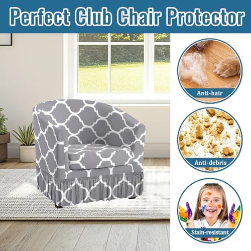GOSTADY 2 Piece Club Chair Slipcovers for Living Room and Couch Covers