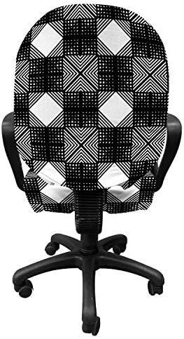 Ambesonne Geometric Office Chair Slipcover Charcoal Grey