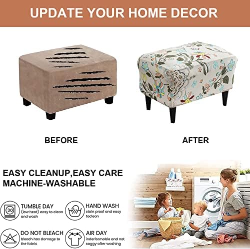Eco-Ancheng Stretch Ottoman Slipcover for Footrest Stool