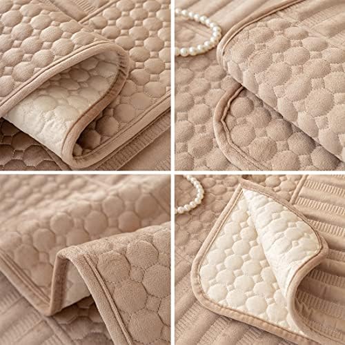 vctops Geometric Quilted Velvet Sofa Cover