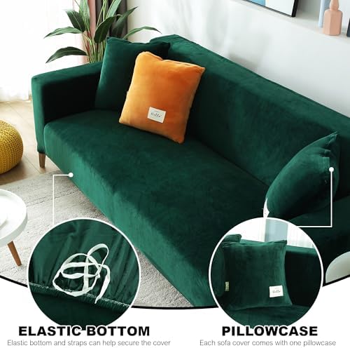 PENDEJATO Stretch Sofa Slipcover - Dark Green Large