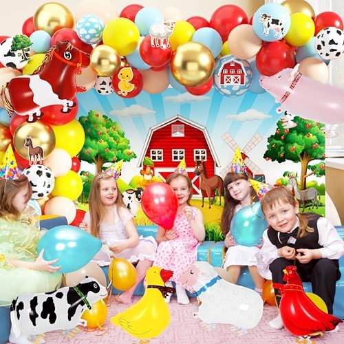 Farm Birthday Decorations Set with Animal Theme Supplies