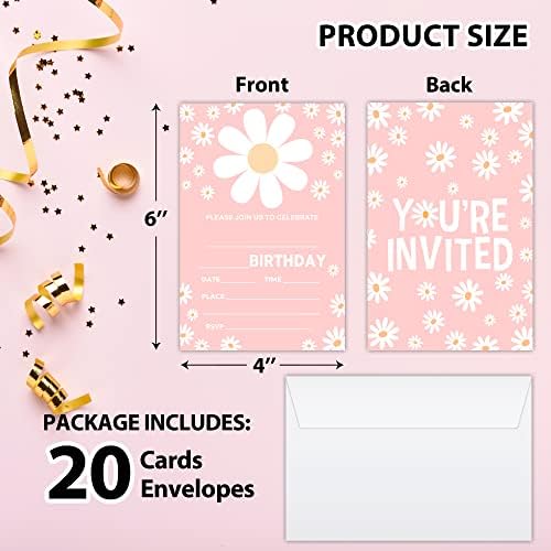 Utaqer Birthday Invitation Cards 4x6 Set of 20 With Envelopes