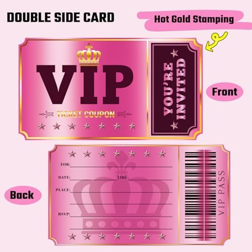 Pink Movie VIP Birthday Party Invitations
