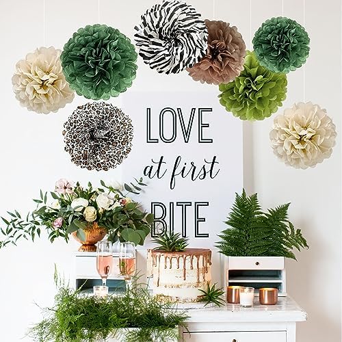 ANSOMO Jungle Safari Tissue Paper Pom Poms Decorations