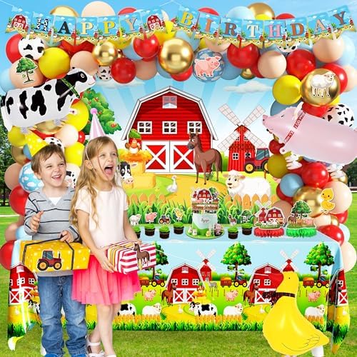 Farm Birthday Decorations Set with Animal Theme Supplies