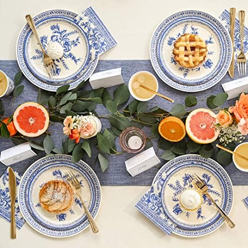 Coterie Blue Floral Paper Napkins Set of 25
