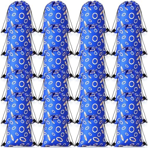 Abbylike 24 Pcs Blue and Gold Ring Party Bags