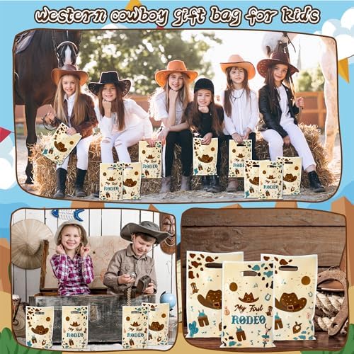 50PCS Cowboy Party Favor Bags for Kids Western Theme Gift Bags