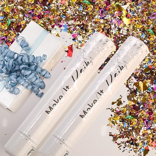 PrimePure Confetti Cannons 2 Pack - Party Poppers for Celebrations