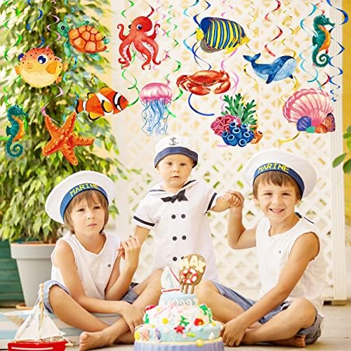 Clabby 30 Pcs Tropical Fish Ceiling Streamers Ocean Decorations