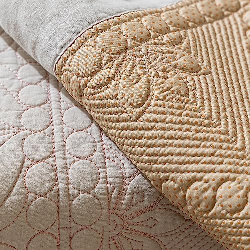 Vctops Farmhouse Cotton Quilted Sofa Cover