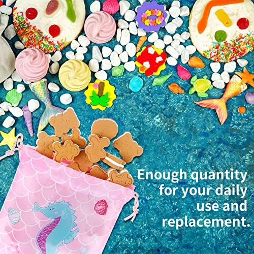 Clabby 12 Pcs Mermaid Drawstring Party Favor Bags