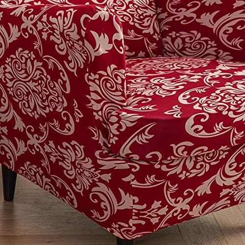 Soft Spandex Wingback Chair Covers 2 Piece Set