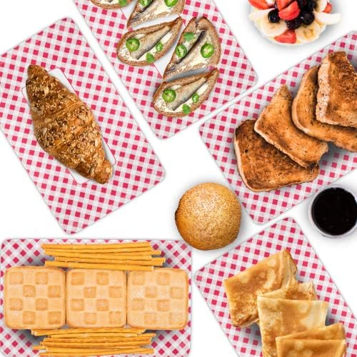 DYLIVeS Pink and White Plaid Plates 91x57 Inch 50 Pcs