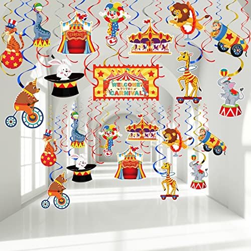 Zonon 30 Pcs Carnival Hanging Swirl Decorations