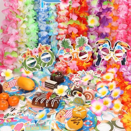 Atonofun 48 PCS Hawaiian Luau Party Favors