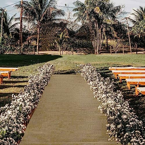 BalsaCircle 100 Feet x 36 In Natural Brown Burlap Aisle Runner