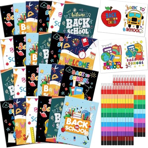 24Pcs Back to School Coloring Books with Pens