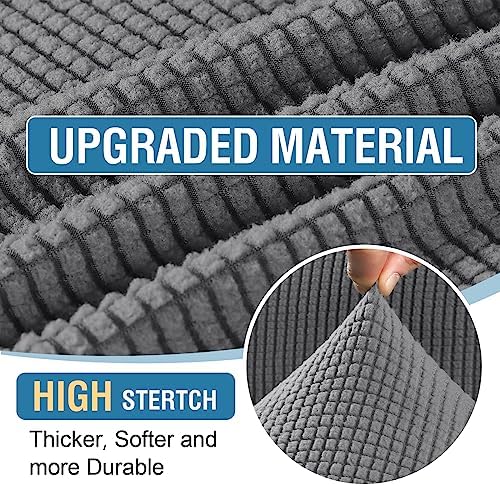2-Piece Stretch Ottoman Covers - Grey X-Large