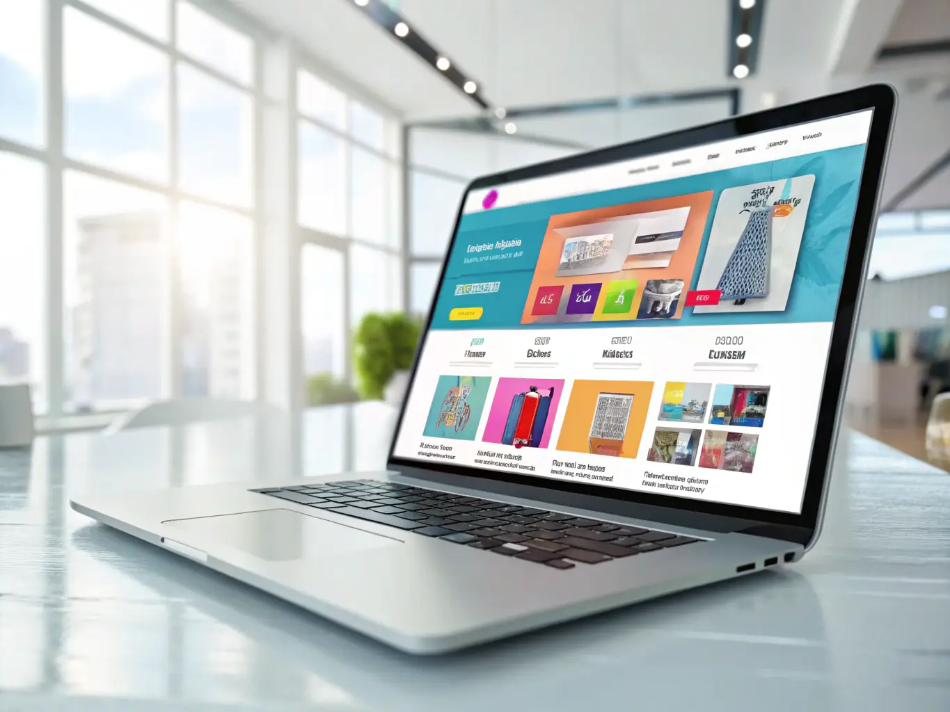 An image illustrating the revamp of an e-commerce platform, showing increased online sales and customer satisfaction.